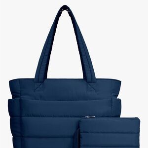Elegant Navy Quilted Shoulder Bag